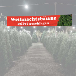 Spannband Weihnachtsbaumverkauf