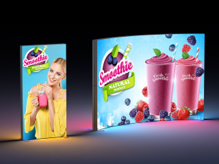 Messesysteme Smoothie-Werbung